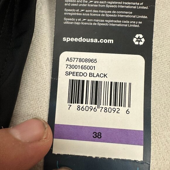 Speedo Mens PowerFLEX Eco Swim Brief Size 38 Black Durable Stretch Material - Picture 7 of 13